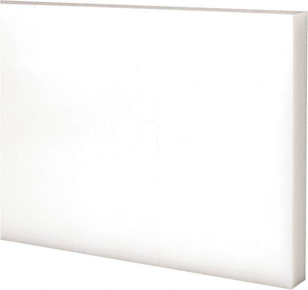 Made in USA - 2 Ft. Long x 4 Inch Wide x 1/2 Inch High, Acetal, Rectangular Plastic Bar - Natural - USA Tool & Supply