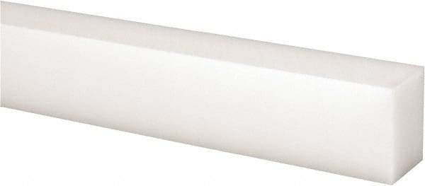 Made in USA - 1 Ft. Long x 1 Inch Wide x 3/4 Inch High, Acetal, Rectangular Plastic Bar - Natural - USA Tool & Supply