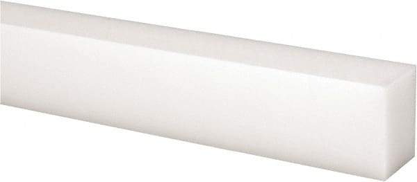 Made in USA - 4 Ft. Long x 1 Inch Wide x 3/4 Inch High, Acetal, Rectangular Plastic Bar - Natural - USA Tool & Supply