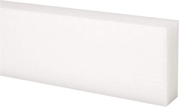 Made in USA - 4 Ft. Long x 2 Inch Wide x 3/4 Inch High, Acetal, Rectangular Plastic Bar - Natural - USA Tool & Supply