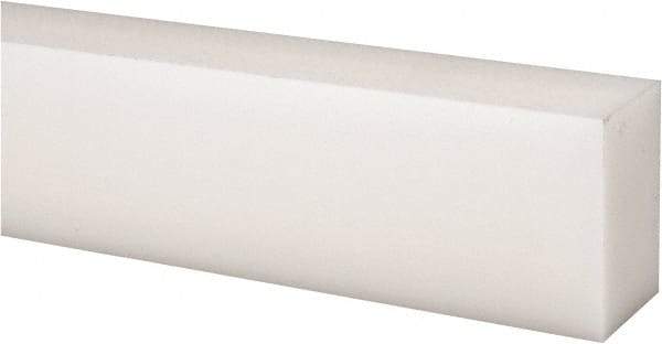 Made in USA - 1 Ft. Long x 1-1/2 Inch Wide x 1 Inch High, Acetal, Rectangular Plastic Bar - Natural - USA Tool & Supply