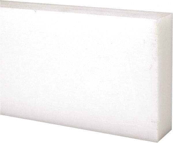 Made in USA - 1 Ft. Long x 3 Inch Wide x 1 Inch High, Acetal, Rectangular Plastic Bar - Natural - USA Tool & Supply
