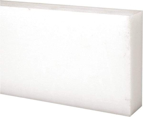 Made in USA - 2 Ft. Long x 3 Inch Wide x 1 Inch High, Acetal, Rectangular Plastic Bar - Natural - USA Tool & Supply