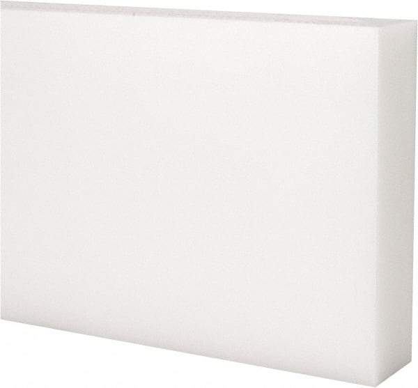 Made in USA - 4 Ft. Long x 4 Inch Wide x 1 Inch High, Acetal, Rectangular Plastic Bar - Natural - USA Tool & Supply