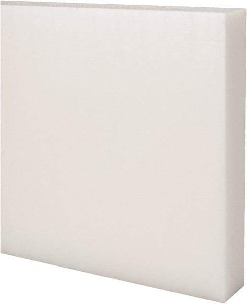 Made in USA - 2 Ft. Long x 6 Inch Wide x 1 Inch High, Acetal, Rectangular Plastic Bar - Natural - USA Tool & Supply