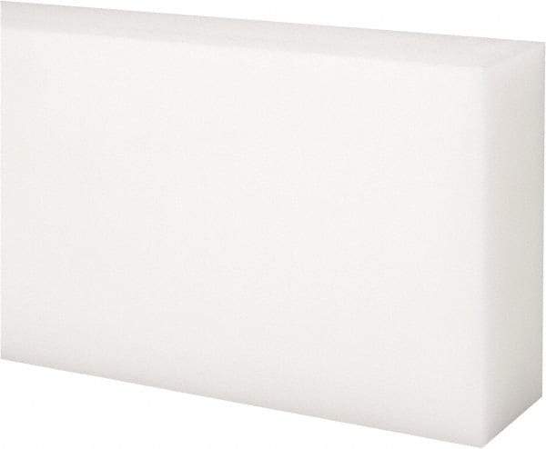 Made in USA - 2 Ft. Long x 3 Inch Wide x 1-1/4 Inch High, Acetal, Rectangular Plastic Bar - Natural - USA Tool & Supply