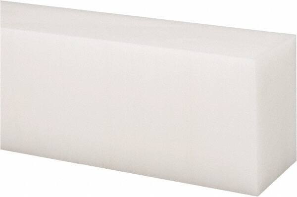 Made in USA - 1 Ft. Long x 2 Inch Wide x 1-1/2 Inch High, Acetal, Rectangular Plastic Bar - Natural - USA Tool & Supply