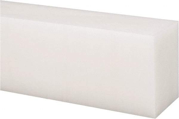 Made in USA - 2 Ft. Long x 2 Inch Wide x 1-1/2 Inch High, Acetal, Rectangular Plastic Bar - Natural - USA Tool & Supply