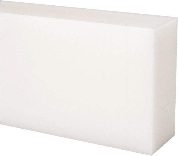Made in USA - 4 Ft. Long x 3 Inch Wide x 1-1/2 Inch High, Acetal, Rectangular Plastic Bar - Natural - USA Tool & Supply