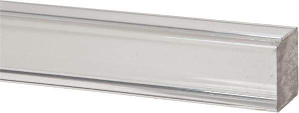 Made in USA - 6 Ft. Long x 1/2 Inch Wide x 1/2 Inch High, Acrylic, Square Plastic Bar - Extruded Acrylic, Clear - USA Tool & Supply