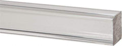 Made in USA - 6 Ft. Long x 1 Inch Wide x 1 Inch High, Acrylic, Square Plastic Bar - Extruded Acrylic, Clear - USA Tool & Supply