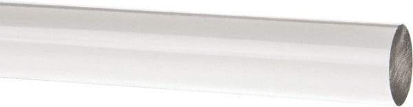 Made in USA - 2' Long, 3-1/2" Diam, Acrylic Plastic Rod - Clear - USA Tool & Supply