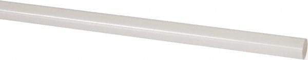 Made in USA - 4' Long, 3/8" Diam, PVDF Plastic Rod - White - USA Tool & Supply