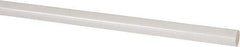 Made in USA - 4' Long, 3/8" Diam, PVDF Plastic Rod - White - USA Tool & Supply