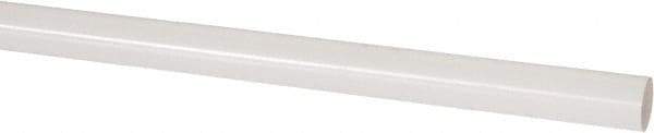 Made in USA - 4' Long, 1/2" Diam, PVDF Plastic Rod - White - USA Tool & Supply