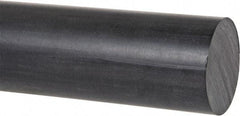 Made in USA - 8' Long, 1-1/4" Diam, PPO (Noryl) Plastic Rod - Black - USA Tool & Supply