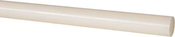 Made in USA - 8' Long, 1" Diam, Nylon 6/6 Plastic Rod - Natural (Color) - USA Tool & Supply