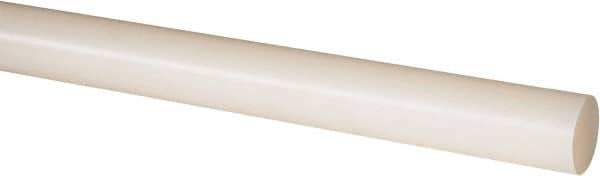 Made in USA - 4' Long, 1-1/8" Diam, Nylon 6/6 Plastic Rod - Natural (Color) - USA Tool & Supply