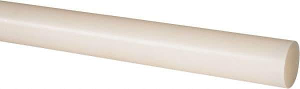 Made in USA - 8' Long, 1-1/8" Diam, Nylon 6/6 Plastic Rod - Natural (Color) - USA Tool & Supply