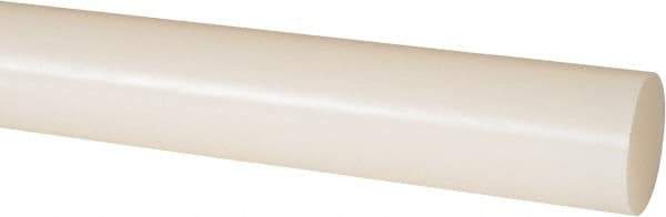 Made in USA - 4' Long, 1-1/4" Diam, Nylon 6/6 Plastic Rod - Natural (Color) - USA Tool & Supply