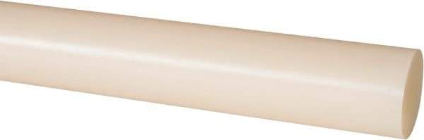Made in USA - 8' Long, 1-1/4" Diam, Nylon 6/6 Plastic Rod - Natural (Color) - USA Tool & Supply