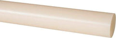 Made in USA - 8' Long, 1-1/4" Diam, Nylon 6/6 Plastic Rod - Natural (Color) - USA Tool & Supply