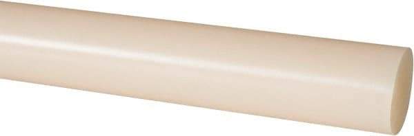 Made in USA - 4' Long, 1-3/8" Diam, Nylon 6/6 Plastic Rod - Natural (Color) - USA Tool & Supply