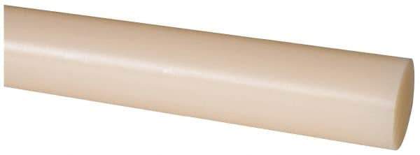 Made in USA - 8' Long, 1-3/8" Diam, Nylon 6/6 Plastic Rod - Natural (Color) - USA Tool & Supply