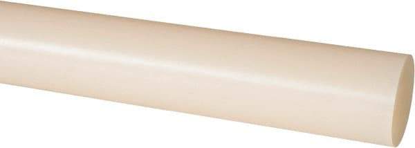 Made in USA - 1' Long, 1-1/2" Diam, Nylon 6/6 Plastic Rod - Natural (Color) - USA Tool & Supply