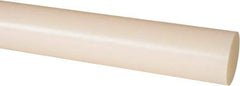 Made in USA - 1' Long, 1-1/2" Diam, Nylon 6/6 Plastic Rod - Natural (Color) - USA Tool & Supply