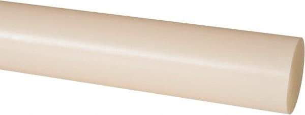 Made in USA - 4' Long, 1-1/2" Diam, Nylon 6/6 Plastic Rod - Natural (Color) - USA Tool & Supply