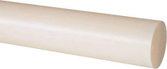 Made in USA - 8' Long, 1-1/2" Diam, Nylon 6/6 Plastic Rod - Natural (Color) - USA Tool & Supply