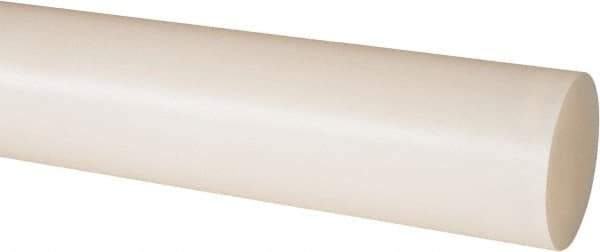 Made in USA - 1' Long, 1-5/8" Diam, Nylon 6/6 Plastic Rod - Natural (Color) - USA Tool & Supply