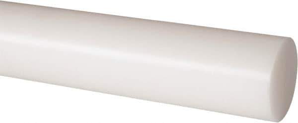 Made in USA - 8' Long, 1-3/4" Diam, Nylon 6/6 Plastic Rod - Natural (Color) - USA Tool & Supply