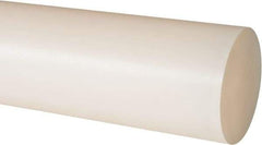 Made in USA - 2' Long, 1-7/8" Diam, Nylon 6/6 Plastic Rod - Natural (Color) - USA Tool & Supply