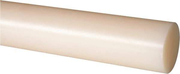 Made in USA - 4' Long, 1-7/8" Diam, Nylon 6/6 Plastic Rod - Natural (Color) - USA Tool & Supply