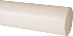 Made in USA - 8' Long, 1-7/8" Diam, Nylon 6/6 Plastic Rod - Natural (Color) - USA Tool & Supply