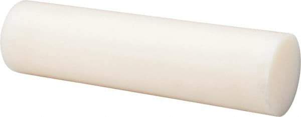 Made in USA - 2' Long, 5" Diam, Nylon 6/6 Plastic Rod - Natural (Color) - USA Tool & Supply