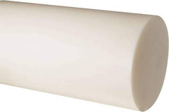Made in USA - 2' Long, 6" Diam, Nylon 6/6 Plastic Rod - Natural (Color) - USA Tool & Supply