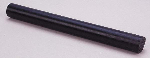 Made in USA - 4' Long, 2" Diam, Nylon 6/6 Plastic Rod - Black - USA Tool & Supply