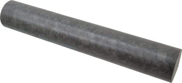 Made in USA - 1' Long, 2" Diam, Nylon 6/6 Plastic Rod - Black - USA Tool & Supply