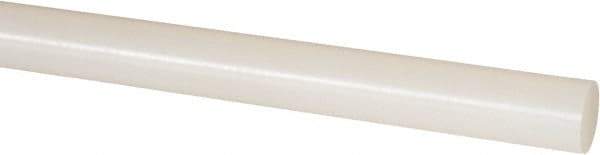 Made in USA - 5' Long, 1/2" Diam, Nylon 6/12 Plastic Rod - ±1/4" Length Tolerance, +0.002 - 0.000" Diam Tolerance, Rockwell R-114 Hardness, Natural (Color) - USA Tool & Supply