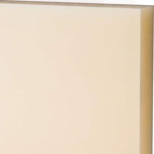 Made in USA - 1" Thick x 24" Wide x 2' Long, Nylon 6/6 Sheet - Natural - USA Tool & Supply