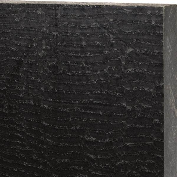 Made in USA - 1" Thick x 12" Wide x 1' Long, Nylon 6/6 (MDS-Filled) Sheet - Black - USA Tool & Supply