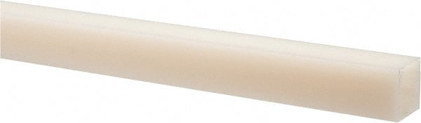 Made in USA - 4' x 3/4" x 3/4" Natural (Color) Nylon 6/6 Square Bar - USA Tool & Supply