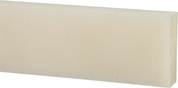 Made in USA - 4' x 1-1/2" x 3/8" Natural (Color) Nylon 6/6 Rectangular Bar - USA Tool & Supply