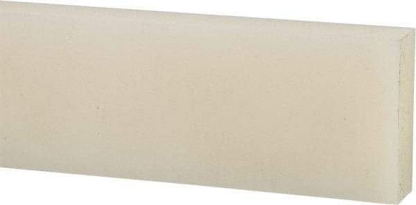 Made in USA - 1 Ft. Long x 4 Inch Wide x 5/8 Inch High, Nylon, Rectangular Plastic Bar - Natural - USA Tool & Supply