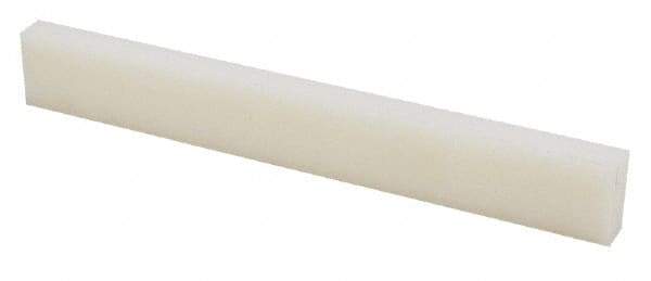 Made in USA - 4 Ft. Long x 2 Inch Wide x 1/8 Inch High, Nylon, Rectangular Plastic Bar - Natural - USA Tool & Supply