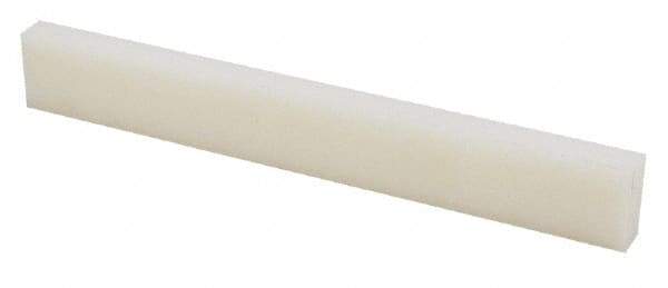 Made in USA - 4 Ft. Long x 1-1/2 Inch Wide x 3/4 Inch High, Nylon, Rectangular Plastic Bar - Natural - USA Tool & Supply
