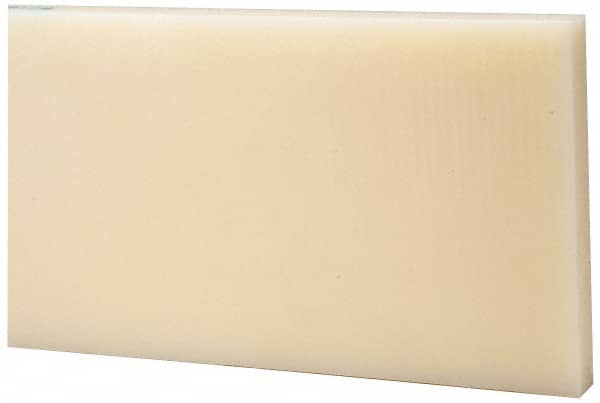 Made in USA - 2' x 6" x 1" Natural (Color) Nylon 6/6 Rectangular Bar - USA Tool & Supply